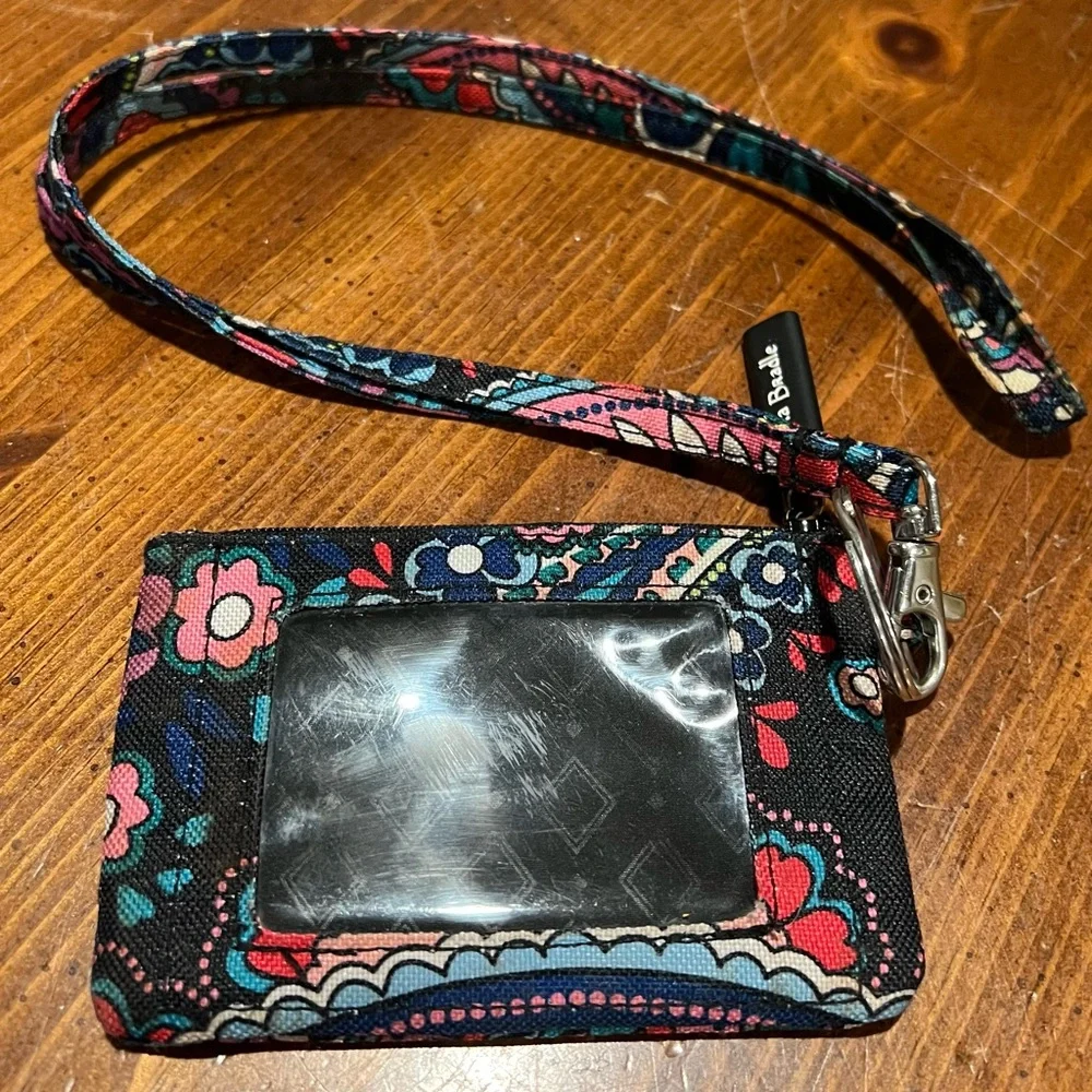 Vera Bradley Haymarket Paisley Zip ID Case & Matching Lanyard Set Colorful